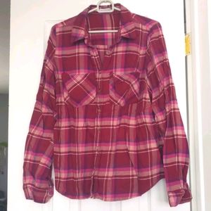 Maurice's pink flannel blouse